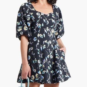 Lydia floral-print cotton-blend twill mini dress